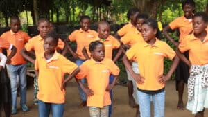 Janete with her peers dancing